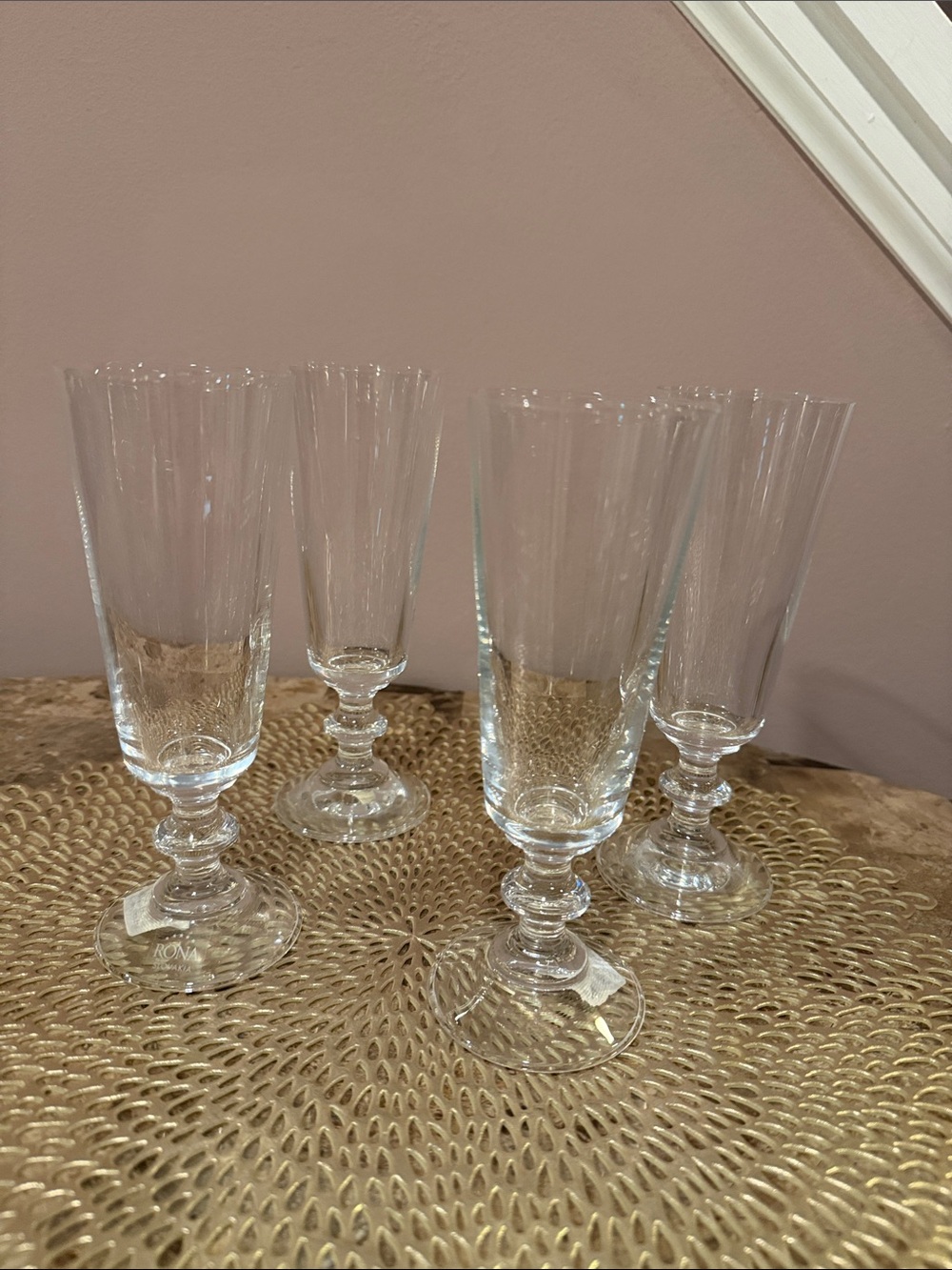 Crate & Barrel French Champagne Flutes - Set of 4